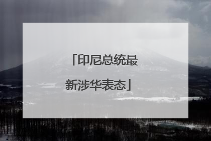 印尼总统最新涉华表态