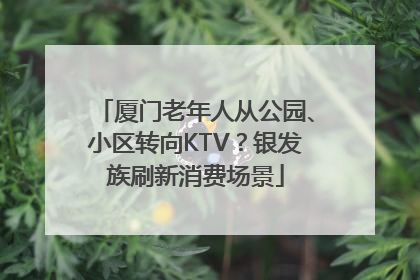 厦门老年人从公园、小区转向KTV？银发族刷新消费场景