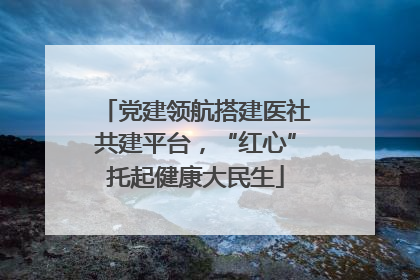 党建领航搭建医社共建平台，“红心”托起健康大民生