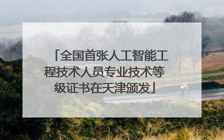 全国首张人工智能工程技术人员专业技术等级证书在天津颁发