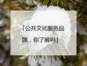 公共文化服务品牌，你了解吗