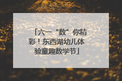 六一“数”你精彩！东西湖幼儿体验童趣数学节