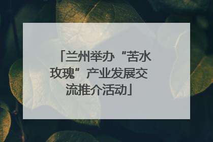 兰州举办“苦水玫瑰”产业发展交流推介活动