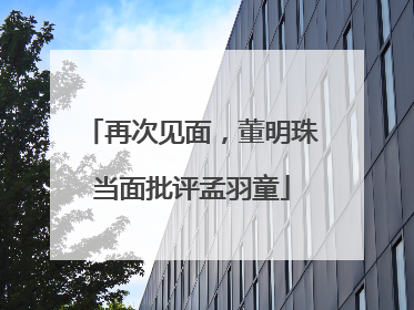 再次见面，董明珠当面批评孟羽童