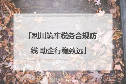 利川筑牢税务合规防线 助企行稳致远