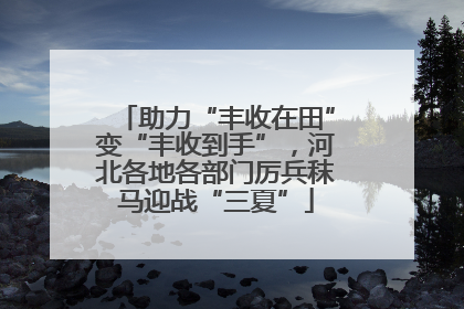 助力“丰收在田”变“丰收到手”，河北各地各部门厉兵秣马迎战“三夏”
