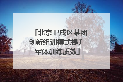 北京卫戍区某团创新组训模式提升军体训练质效