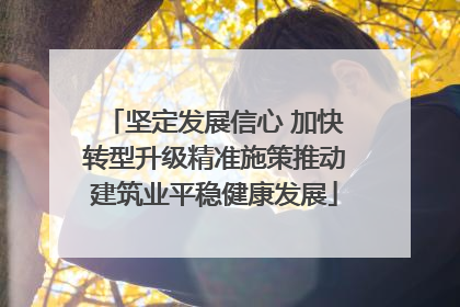 坚定发展信心 加快转型升级精准施策推动建筑业平稳健康发展