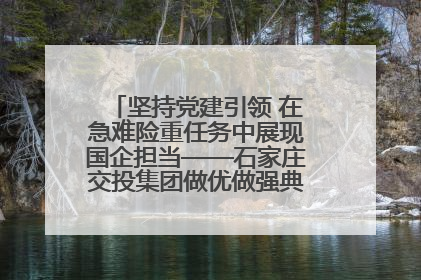坚持党建引领 在急难险重任务中展现国企担当——石家庄交投集团做优做强典型报道之一