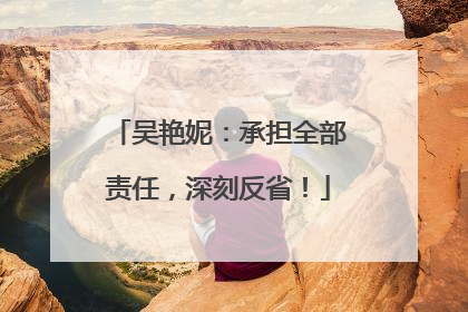 吴艳妮：承担全部责任，深刻反省！