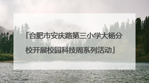 合肥市安庆路第三小学大杨分校开展校园科技周系列活动
