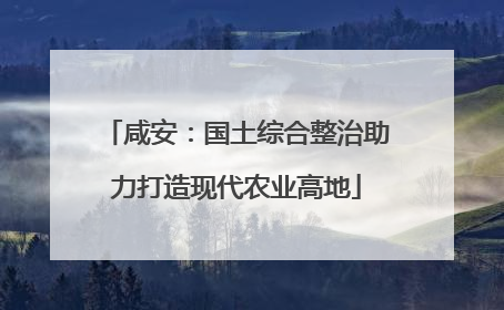咸安：国土综合整治助力打造现代农业高地