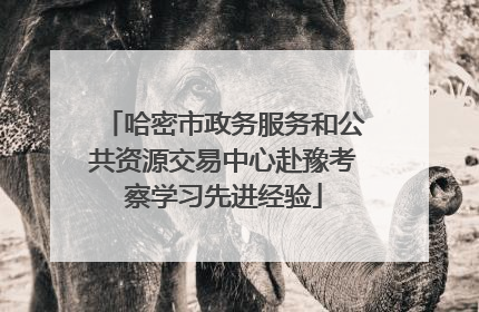 哈密市政务服务和公共资源交易中心赴豫考察学习先进经验