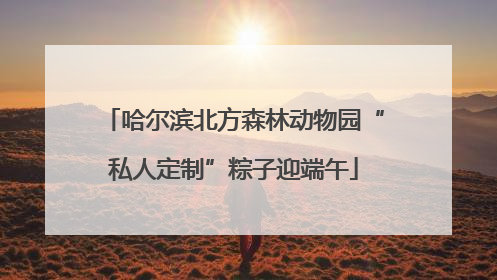 哈尔滨北方森林动物园“私人定制”粽子迎端午