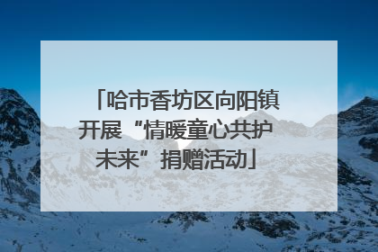 哈市香坊区向阳镇开展“情暖童心共护未来”捐赠活动