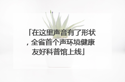 在这里声音有了形状，全省首个声环境健康友好科普馆上线
