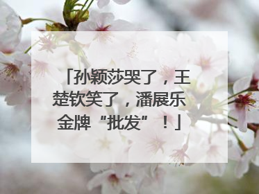 孙颖莎哭了，王楚钦笑了，潘展乐金牌“批发”！
