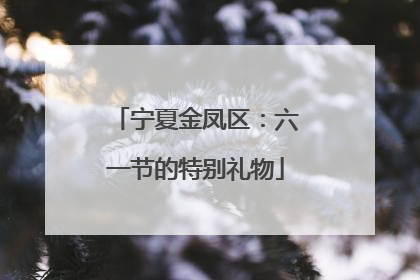 宁夏金凤区：六一节的特别礼物