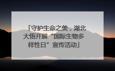 守护生命之美，湖北大悟开展“国际生物多样性日”宣传活动