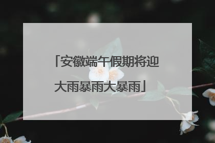 安徽端午假期将迎大雨暴雨大暴雨