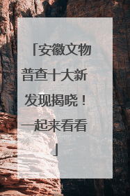 安徽文物普查十大新发现揭晓！一起来看看