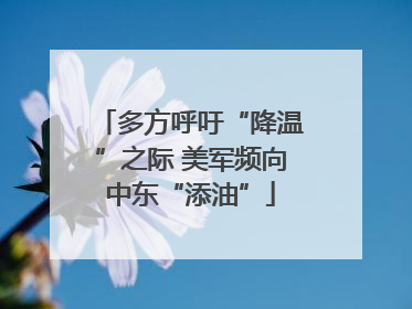 多方呼吁“降温”之际 美军频向中东“添油”
