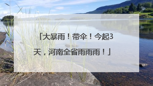 大暴雨！带伞！今起3天，河南全省雨雨雨！