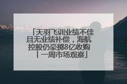 天羽飞训业绩不佳且无业绩补偿，海航控股仍豪掷8亿收购丨一周市场观察