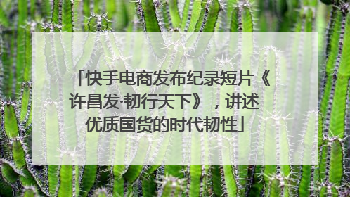 快手电商发布纪录短片《许昌发·韧行天下》，讲述优质国货的时代韧性