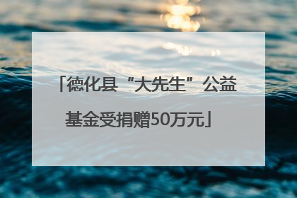 德化县“大先生”公益基金受捐赠50万元