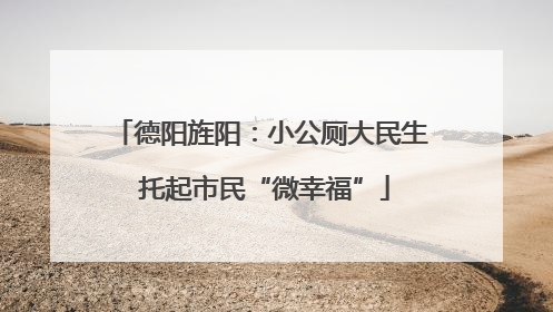 德阳旌阳：小公厕大民生 托起市民“微幸福”