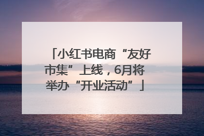 小红书电商“友好市集”上线，6月将举办“开业活动”