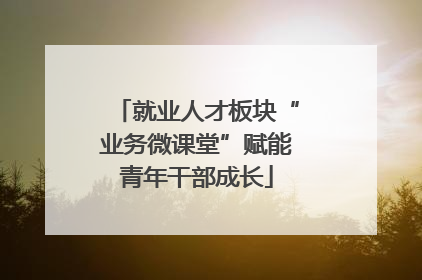 就业人才板块“业务微课堂”赋能青年干部成长
