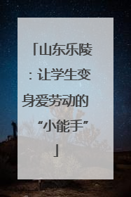 山东乐陵：让学生变身爱劳动的“小能手”