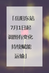 岳阳东站7月1日起调图有变化 持续赋能运输