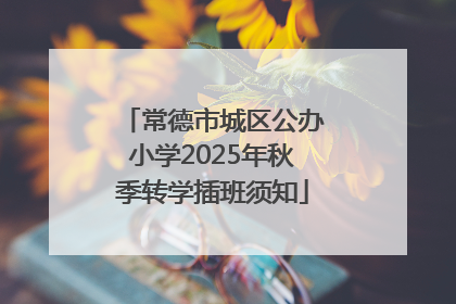 常德市城区公办小学2025年秋季转学插班须知