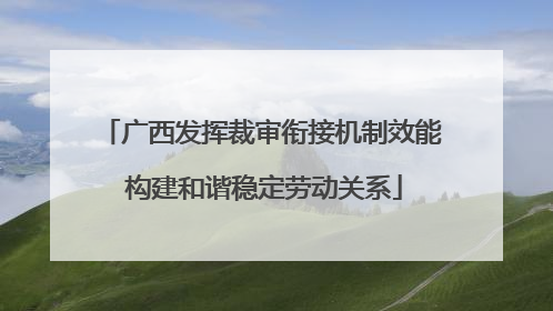 广西发挥裁审衔接机制效能 构建和谐稳定劳动关系