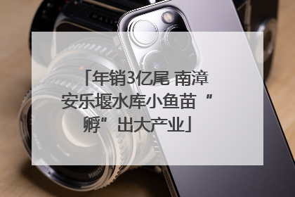 年销3亿尾 南漳安乐堰水库小鱼苗“孵”出大产业