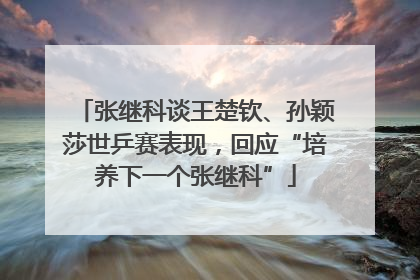 张继科谈王楚钦、孙颖莎世乒赛表现，回应“培养下一个张继科”