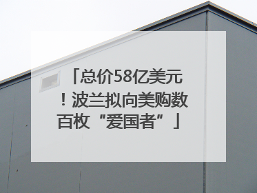 总价58亿美元！波兰拟向美购数百枚“爱国者”