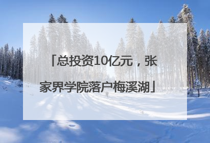 总投资10亿元，张家界学院落户梅溪湖