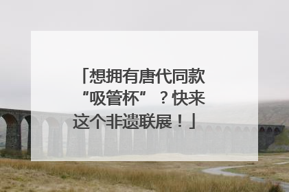 想拥有唐代同款“吸管杯”？快来这个非遗联展！