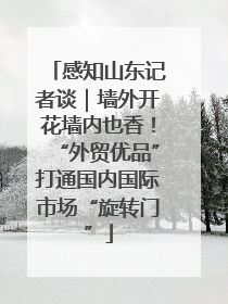 感知山东记者谈｜墙外开花墙内也香！“外贸优品”打通国内国际市场“旋转门”