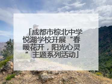 成都市棕北中学悦湖学校开展“春暖花开，阳光心灵”主题系列活动