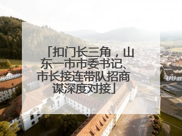扣门长三角，山东一市市委书记、市长接连带队招商谋深度对接