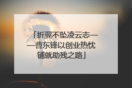 折翼不坠凌云志——曹东锋以创业热忱铺就助残之路