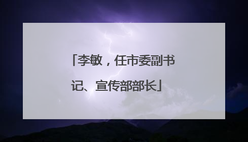 李敏，任市委副书记、宣传部部长