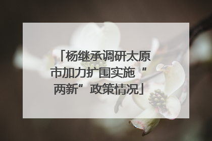杨继承调研太原市加力扩围实施“两新”政策情况