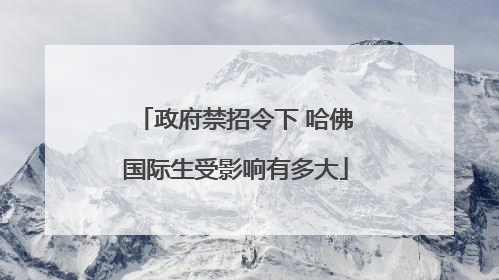 政府禁招令下 哈佛国际生受影响有多大