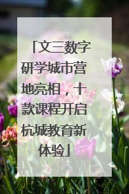 文三数字研学城市营地亮相，十款课程开启杭城教育新体验